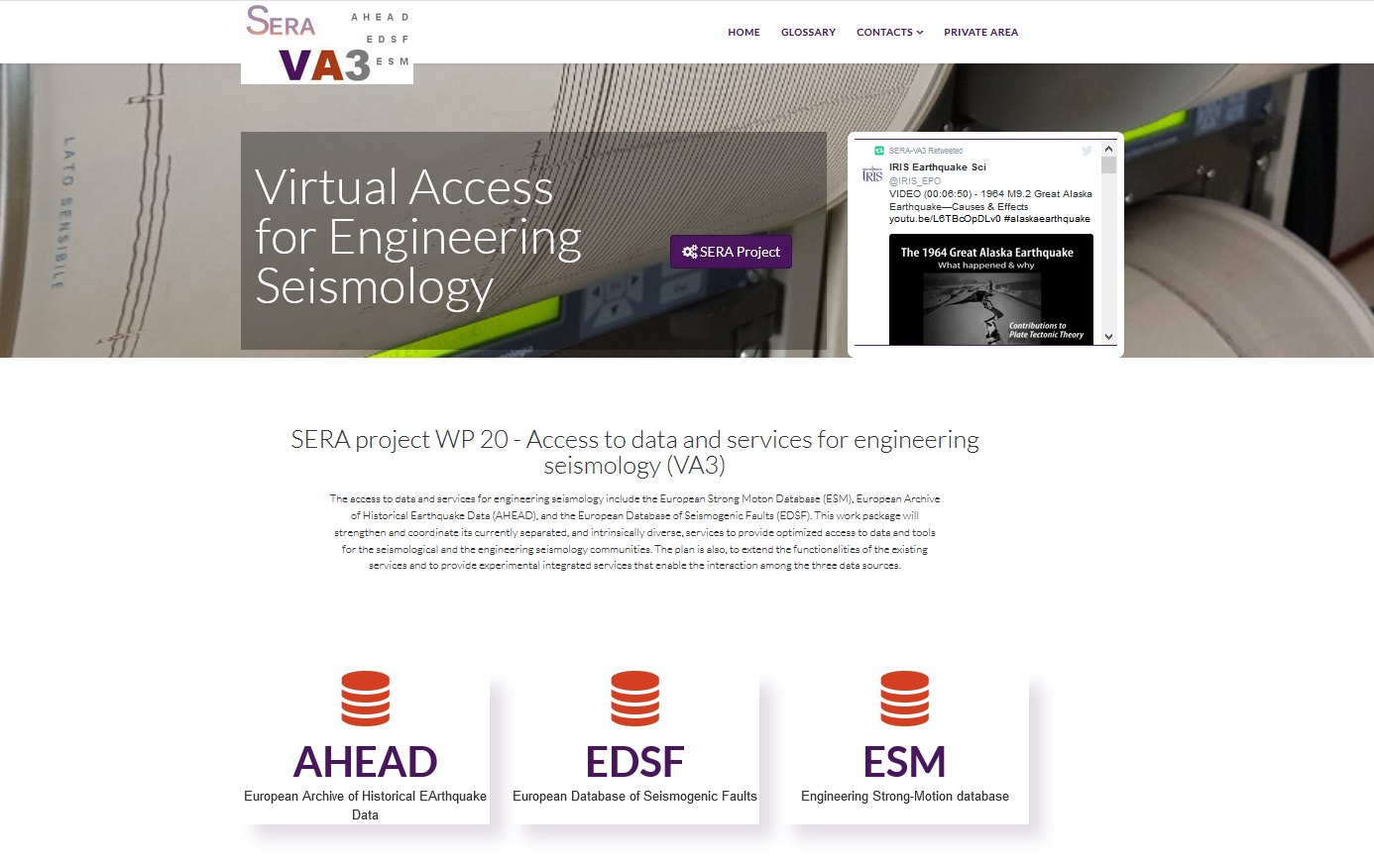 Data and services for engineering seismology portal online